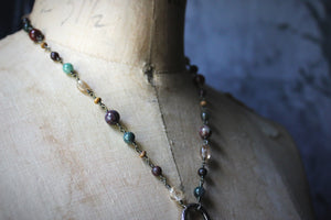 The Forest Haunt  | Old Growth. Gemstone Beaded Pendant Necklace.