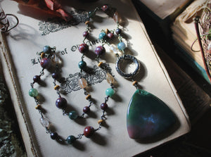 The Forest Haunt  | Old Growth. Gemstone Beaded Pendant Necklace.