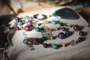 The Forest Haunt  | Old Growth. Gemstone Beaded Pendant Necklace.