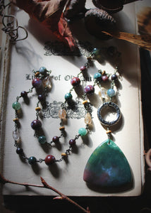 The Forest Haunt  | Old Growth. Gemstone Beaded Pendant Necklace.