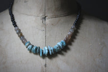 Load image into Gallery viewer, Sea&#39;s Rapture | Estuary. Hand-strung Beaded Larimar Necklace.