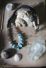 Load image into Gallery viewer, Sea&#39;s Rapture | Estuary. Hand-strung Beaded Larimar Necklace.