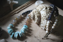 Load image into Gallery viewer, Sea&#39;s Rapture | Estuary. Hand-strung Beaded Larimar Necklace.