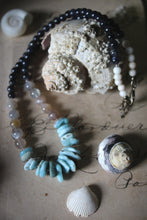 Load image into Gallery viewer, Sea&#39;s Rapture | Estuary. Hand-strung Beaded Larimar Necklace.