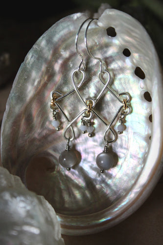 Sea's Rapture | Galadriel ~ Grey Havens. Silver Gemstone Drop Earrings.