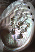 Load image into Gallery viewer, Sea&#39;s Rapture | Galadriel ~ Grey Havens. Silver Gemstone Drop Earrings.