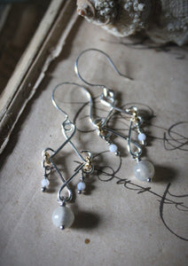 Sea's Rapture | Galadriel ~ Grey Havens. Silver Gemstone Drop Earrings.