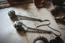 Load image into Gallery viewer, Scribing Bones | Bone Bead Drop Earrings.