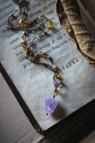 Gentle Spring | Dusk & Dawn. Gemstone Beaded Pendant Necklace.