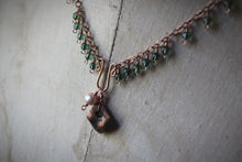 Load image into Gallery viewer, Sea&#39;s Rapture | The Conjurer ~ Clíodhna. Beaded Fringe Pendant Necklace.