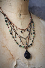 Load image into Gallery viewer, The Archivist | Night&#39;s Garden || Layered Gemstone &amp; Chain Necklace.