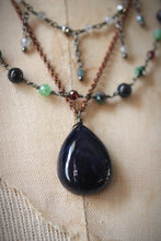 Load image into Gallery viewer, The Archivist | Night&#39;s Garden || Layered Gemstone &amp; Chain Necklace.