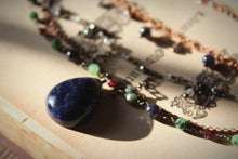 Load image into Gallery viewer, The Archivist | Night&#39;s Garden || Layered Gemstone &amp; Chain Necklace.