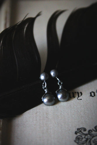 Little Bit | Freshwater Pearl Dangle Stud Earrings.