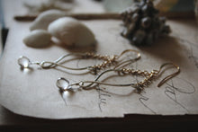 Load image into Gallery viewer, Sea&#39;s Rapture | Glimpse ~ All The Oceans. Silver &amp; Gold Glass Drop Earrings.