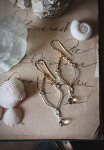 Load image into Gallery viewer, Sea&#39;s Rapture | Glimpse ~ All The Oceans. Silver &amp; Gold Glass Drop Earrings.