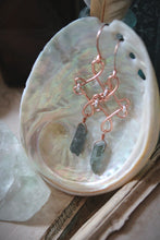 Load image into Gallery viewer, Sea&#39;s Rapture | Tauriel ~ Edhellond. Copper Gemstone Drop Earrings.