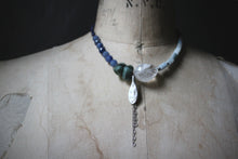 Load image into Gallery viewer, Sea&#39;s Rapture | Delphic. Hand-strung Beaded Gemstone Necklace.