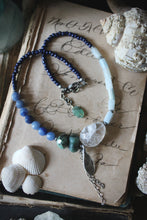 Load image into Gallery viewer, Sea&#39;s Rapture | Delphic. Hand-strung Beaded Gemstone Necklace.