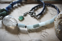 Load image into Gallery viewer, Sea&#39;s Rapture | Delphic. Hand-strung Beaded Gemstone Necklace.