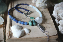 Load image into Gallery viewer, Sea&#39;s Rapture | Delphic. Hand-strung Beaded Gemstone Necklace.