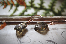 Load image into Gallery viewer, Hazel. Artisan Glass Leaf Earrings.
