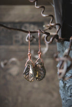 Load image into Gallery viewer, Hazel. Artisan Glass Leaf Earrings.