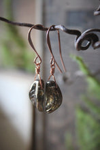 Load image into Gallery viewer, Hazel. Artisan Glass Leaf Earrings.