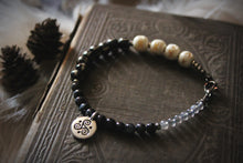 Load image into Gallery viewer, Wolves of Winter | Three Firs. Bone &amp; Gemstone Bracelet.