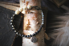 Load image into Gallery viewer, Wolves of Winter | Three Firs. Bone &amp; Gemstone Bracelet.