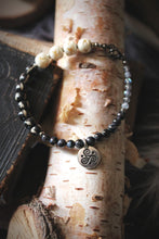 Load image into Gallery viewer, Wolves of Winter | Three Firs. Bone &amp; Gemstone Bracelet.