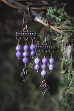 Load image into Gallery viewer, Heather. Beaded Gemstone Drop Earrings.