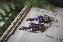 Load image into Gallery viewer, Heather. Beaded Gemstone Drop Earrings.