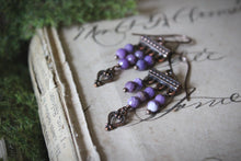 Load image into Gallery viewer, Heather. Beaded Gemstone Drop Earrings.