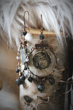 Load image into Gallery viewer, Wolves of Winter | Alpha. Artisan Pewter &amp; Gemstone Earrings.