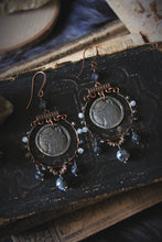 Load image into Gallery viewer, Wolves of Winter | Alpha. Artisan Pewter &amp; Gemstone Earrings.