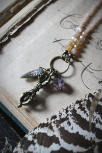 Spring Mystic. Hand-strung Beaded Charm Pendant Necklace.