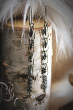 Load image into Gallery viewer, Wolves of Winter | Rain Chain || Feetings. Gemstone Linear Drop Earrings.