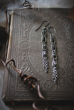 Load image into Gallery viewer, Wolves of Winter | Rain Chain || Feetings. Gemstone Linear Drop Earrings.