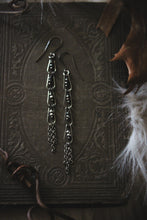 Load image into Gallery viewer, Wolves of Winter | Rain Chain || Feetings. Gemstone Linear Drop Earrings.