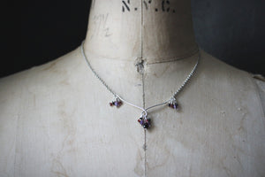 Berry Bramble. Gemstone Cluster Flourish Necklace.