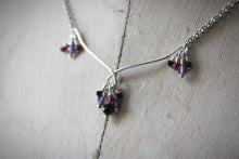 Load image into Gallery viewer, Berry Bramble. Gemstone Cluster Flourish Necklace.