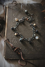 Load image into Gallery viewer, Wolves of Winter | Timber Wolf. Gemstone Charm Bracelet.