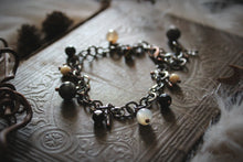 Load image into Gallery viewer, Wolves of Winter | Timber Wolf. Gemstone Charm Bracelet.