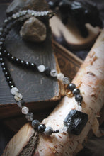 Load image into Gallery viewer, Wolves of Winter | Guardian. Hand-strung Beaded Gemstone Necklace.