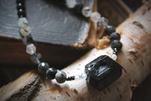 Load image into Gallery viewer, Wolves of Winter | Guardian. Hand-strung Beaded Gemstone Necklace.
