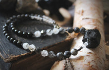 Load image into Gallery viewer, Wolves of Winter | Guardian. Hand-strung Beaded Gemstone Necklace.