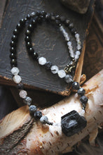 Load image into Gallery viewer, Wolves of Winter | Guardian. Hand-strung Beaded Gemstone Necklace.