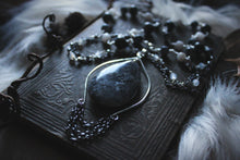 Load image into Gallery viewer, Wolves of Winter | Winter Dark. Beaded Gemstone Pendant Necklace.