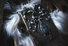 Load image into Gallery viewer, Wolves of Winter | Winter Dark. Beaded Gemstone Pendant Necklace.